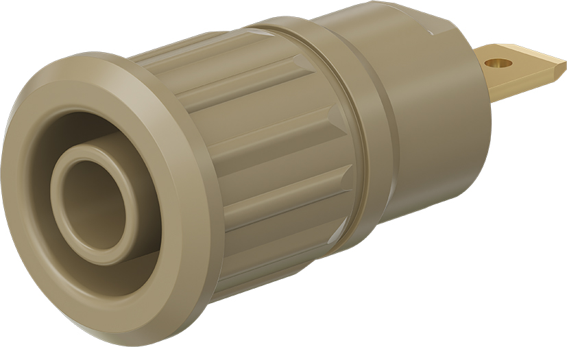 4 mm safety socket brown - SEB4-F brown