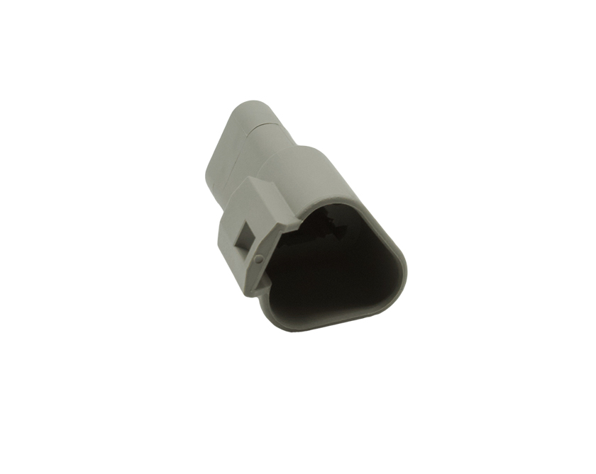 3 Contacts Female Standard Rectangular Grey Connector