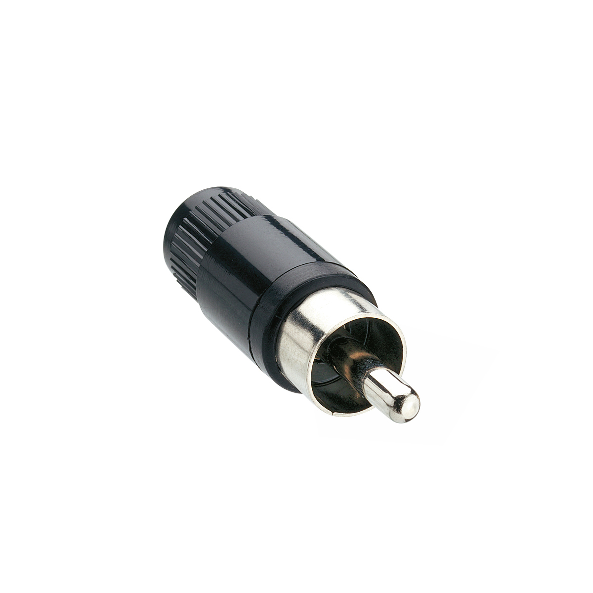 RCA male connector according , straight plastic housing and solder connections