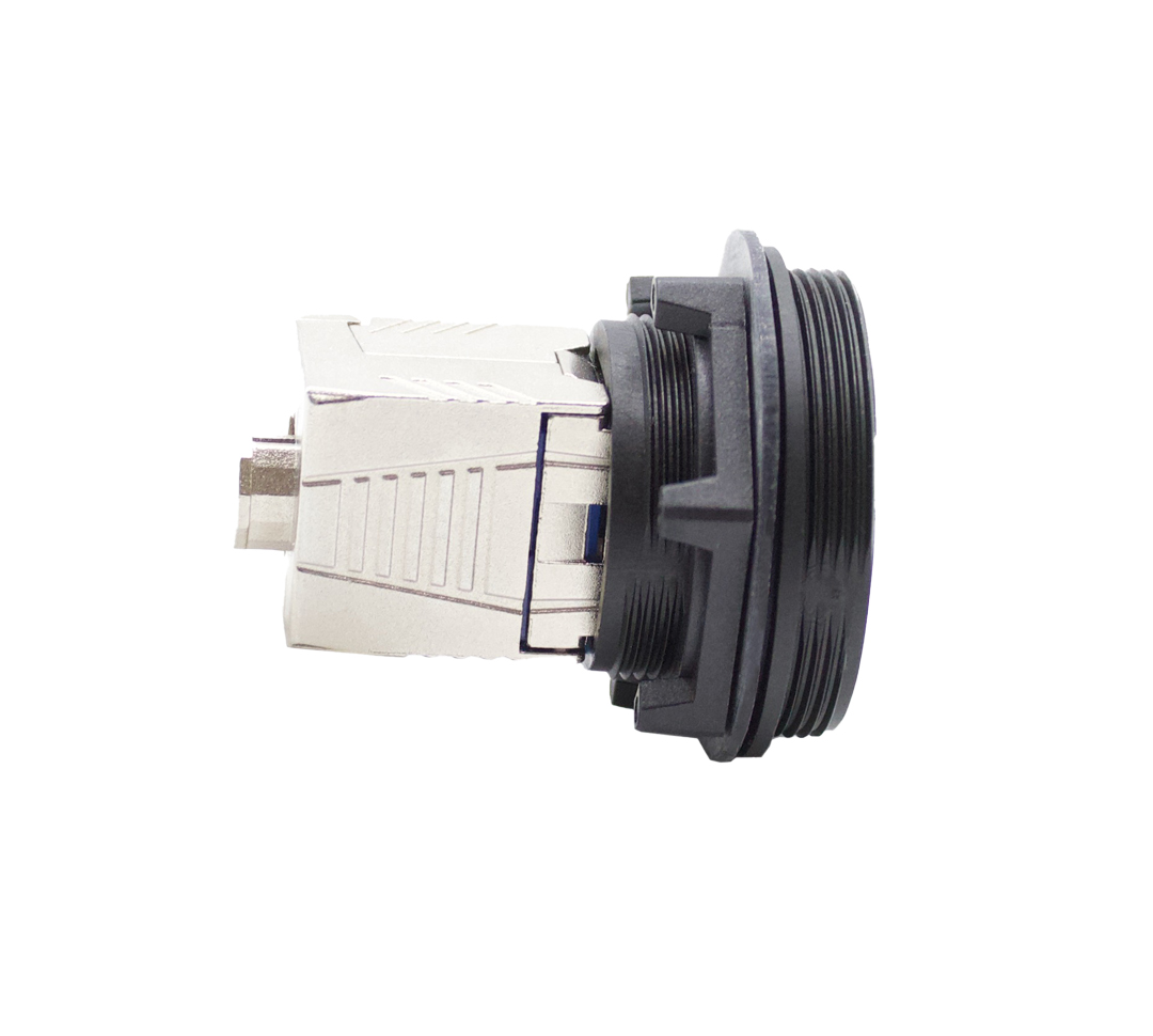 Front Panel Mount Connector PX0855 Series Cat 8 Shielded Keystone Tooless IDC