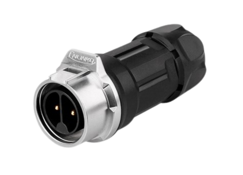 LP16 2pin Male IN-line receptacle Quick lock IP67 plastic+metal plug