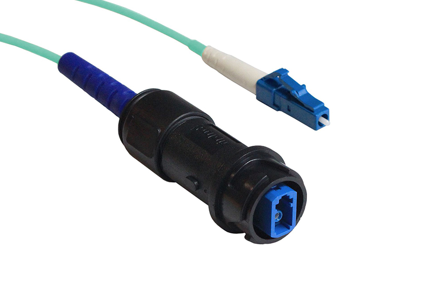 50 M, Multimode, Cabled, Inline fiber connector