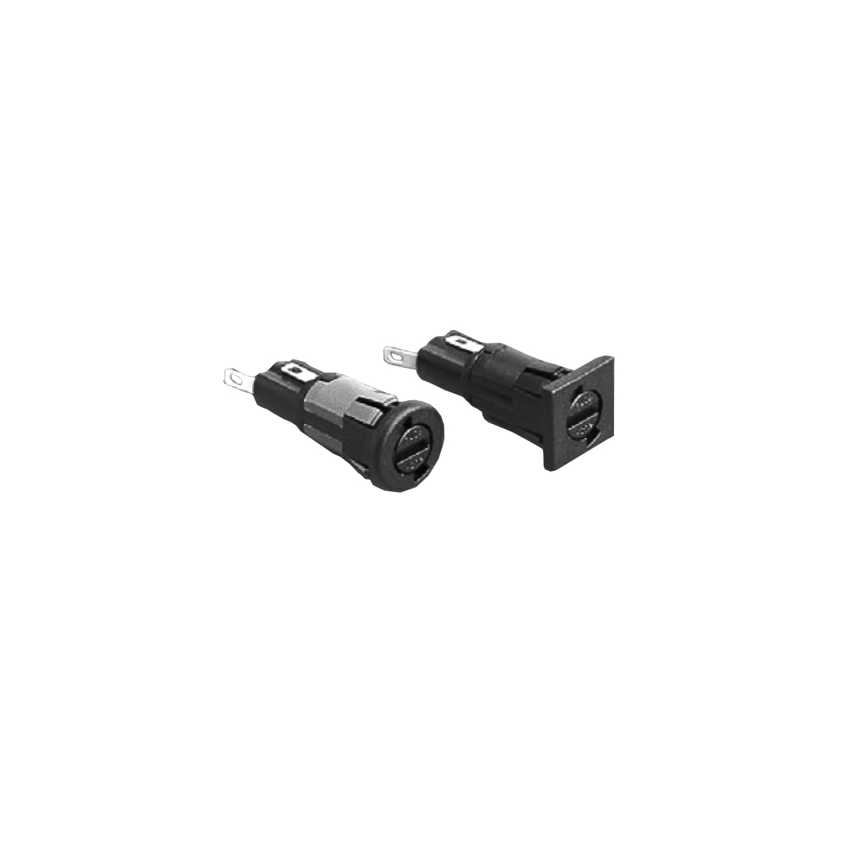 Fuseholder FX0367-FX0369 Series Protection Category PC2 Snap Fit To Panel Square Bezel Solder Tag Termination 2mm-3mm Panel 5mm x 20mm Fuse Bayonet Cap Carrier Screwdriver Release