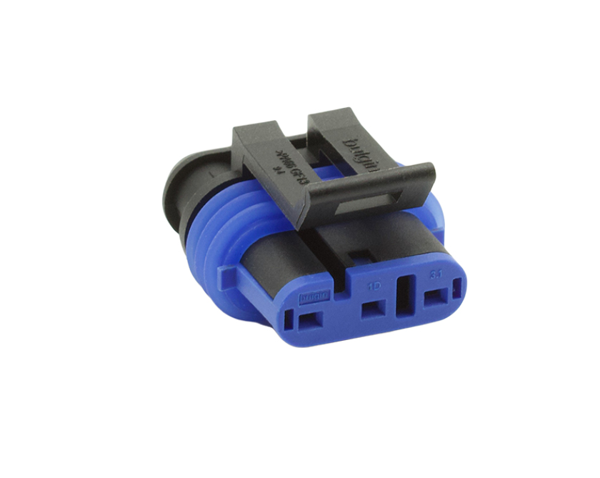 3 Contacts Female Automotive Rectangular Black Connector
