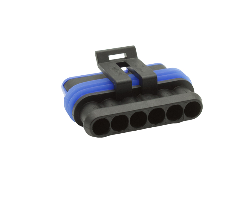 6 Contacts Male Automotive Rectangular Black Connector