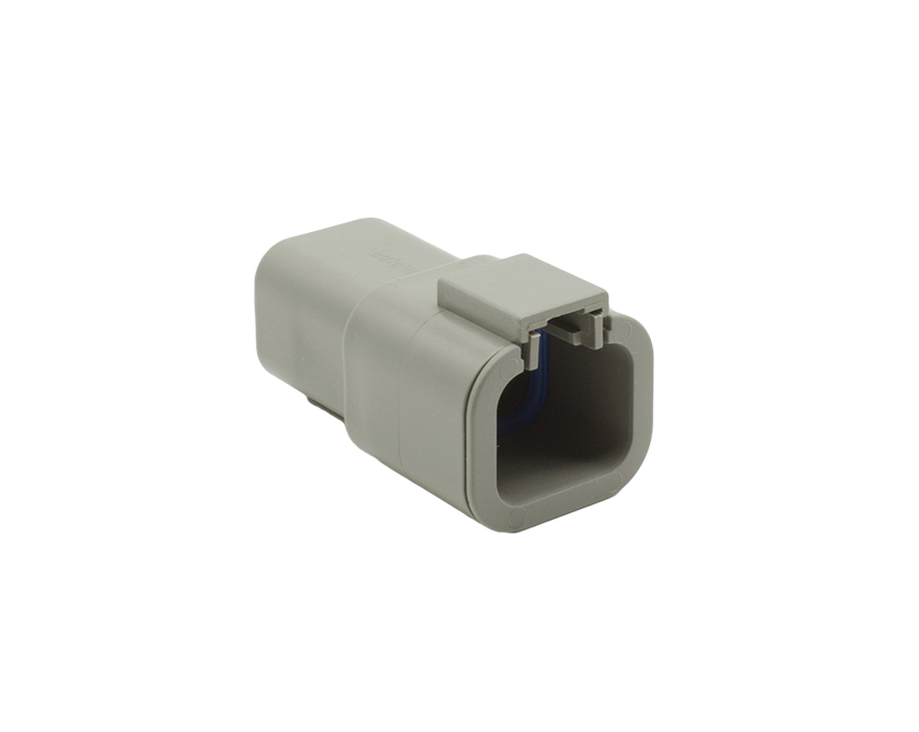 4 Contacts Female Power Rectangular Grey Connector