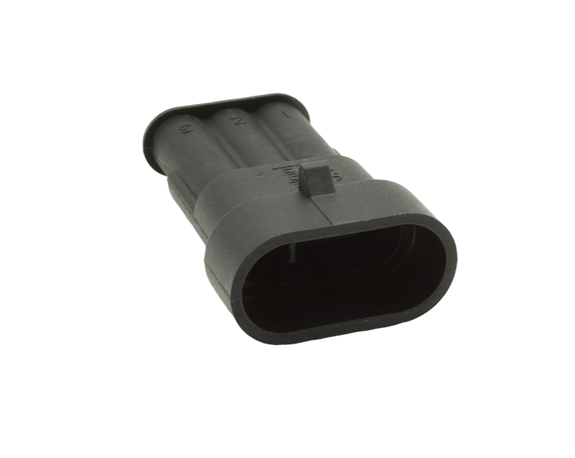 3 Contacts Male Automotive Rectangular Black Connector