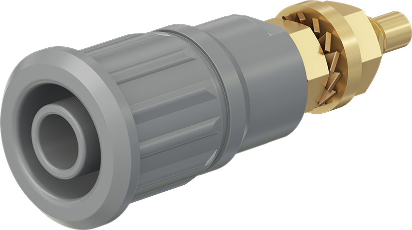 4 mm safety socket grey - SEB4-G grey