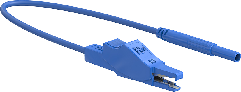 2 mm safety clip lead 100 cm blue - XALF blue