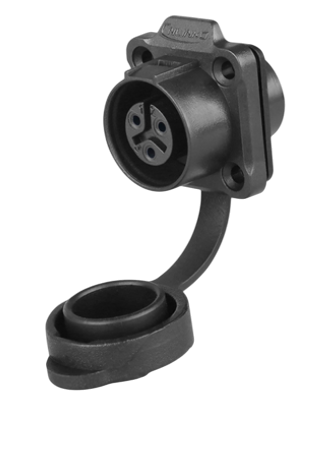 LP12 3-pin female Chassis 4 hole Quick lock IP67/IP68 plastic
