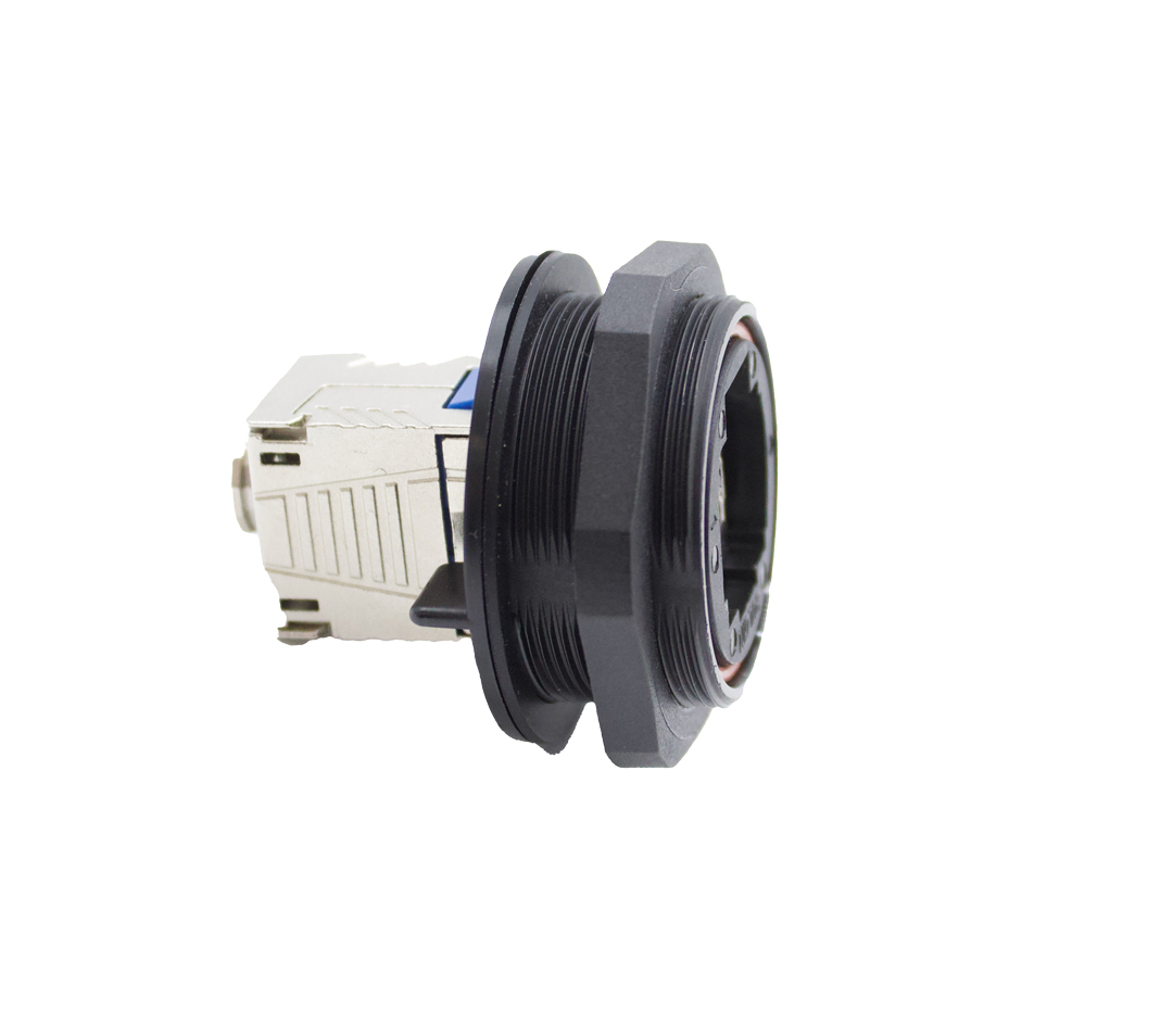 Rear Panel Mount Connector PX0856 Series Cat 8 Shielded Keystone Tooless IDC