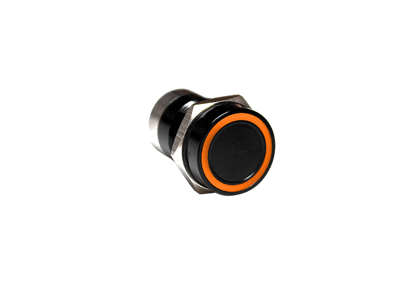 Capacitive switch, 16 mm, Normally Open ,Aluminium ,Black Anodised ,Amber LED ,12 VDC
