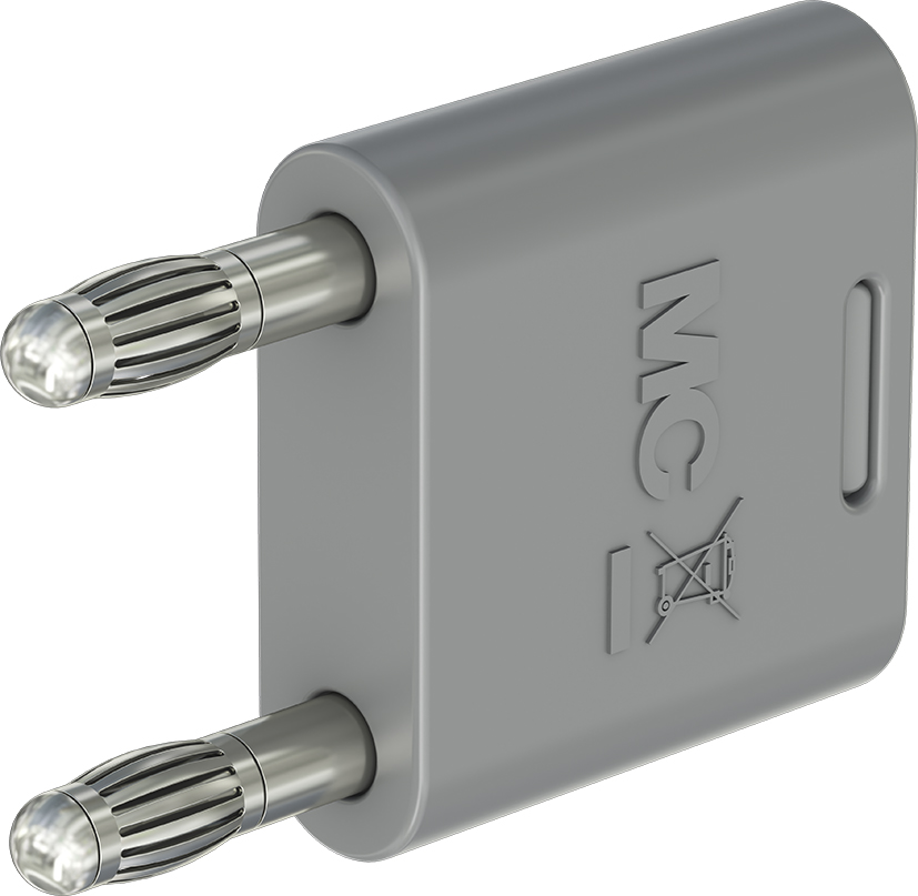 4mm insulated connecting plug grey - KS2-4N-19 grey