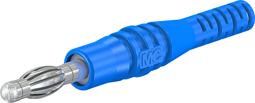 4 mm in-line plug blue - L-400 blue