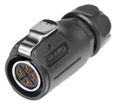 LP20 4-polige vrouwijke connector Snelle vergrendeling IP67/68 kunststof+metaal