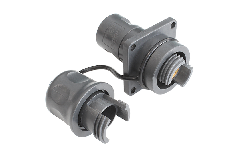 4 Channel Flange Mount Bulkhead Connector with Cable Retention
