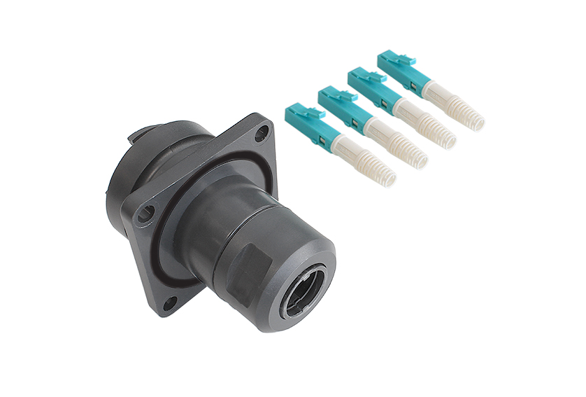 4 Channel Flange Mount to LC Connector Cable Assembly