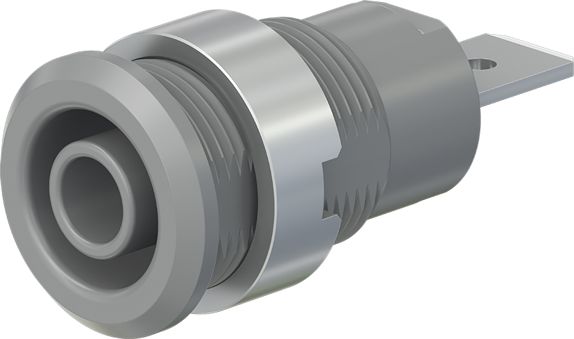 4 mm safety socket gray - SLB4-F6,3/N-X gray