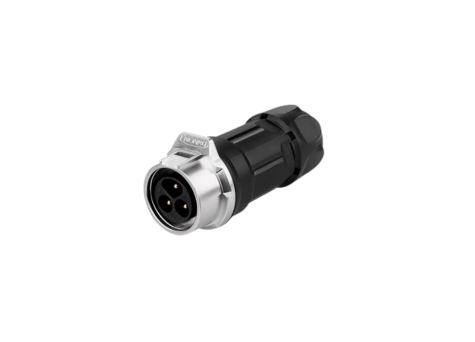 LP16 3pin Female IN-line receptacle Quick lock IP67 plastic+metal plug