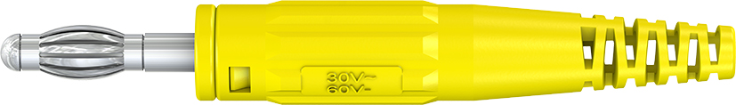 4 mm in-line plug yellow - L-409 yellow