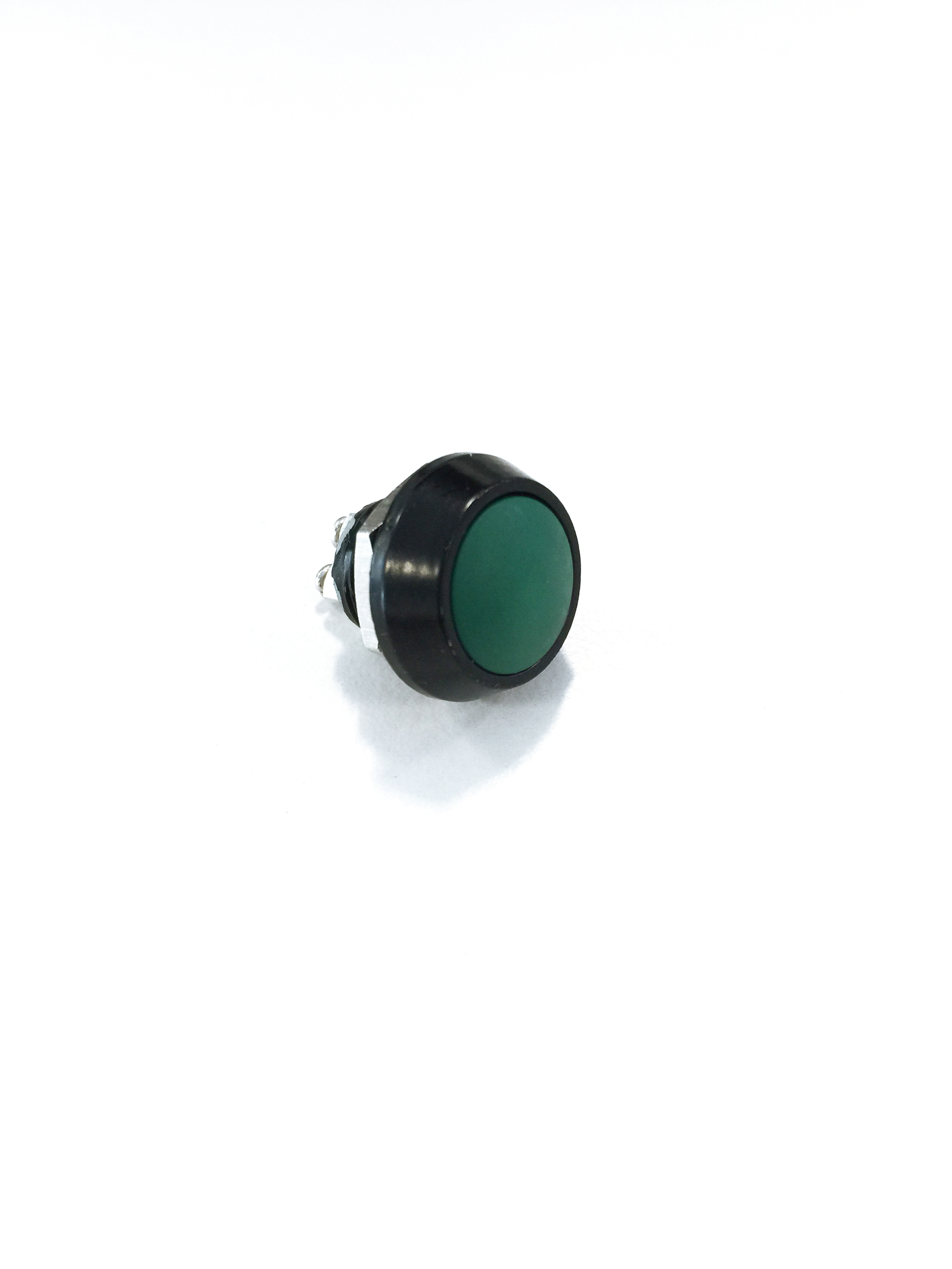 Push Button Switch MMPI0120 Series IP65 Black Anodized Aluminium Body Red PBT Button Green LED Illuminated (No Resistor) Screw Terminals