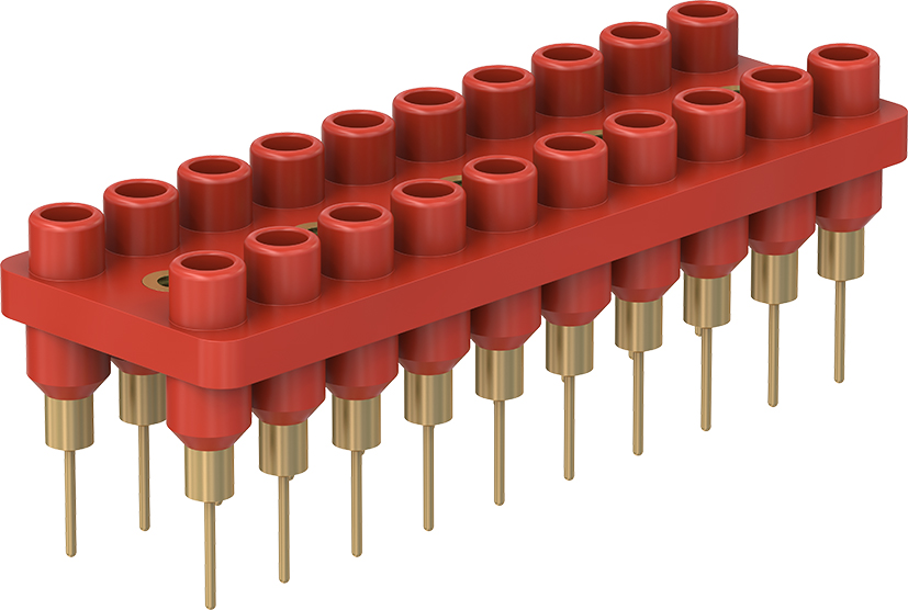 2 mm 20-pole socket strip red - BL2-12/20-0,65 red
