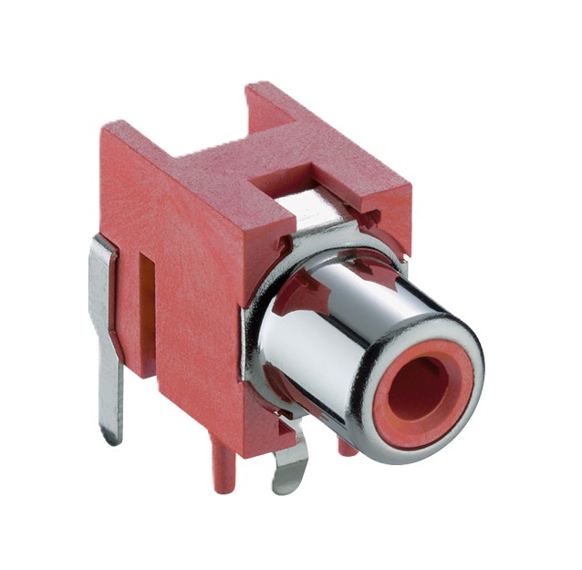 RCA vrouwelijke chassis  conform JEITA RC-5231, haakse, voor printplaten