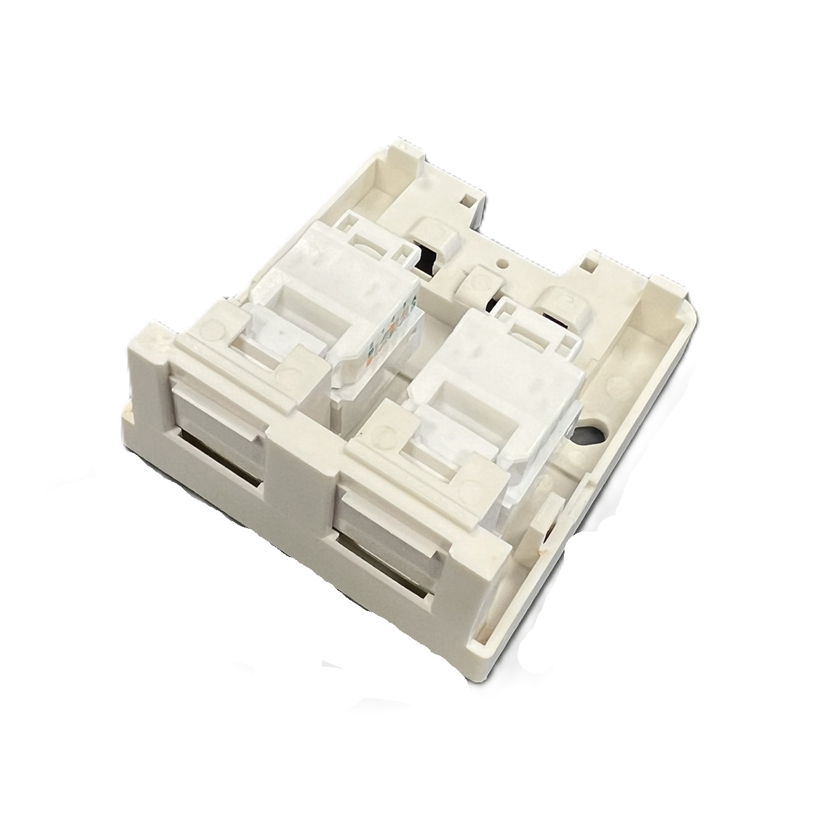 Low data wall socket for 2 Keystone /RJ45/ RJ11