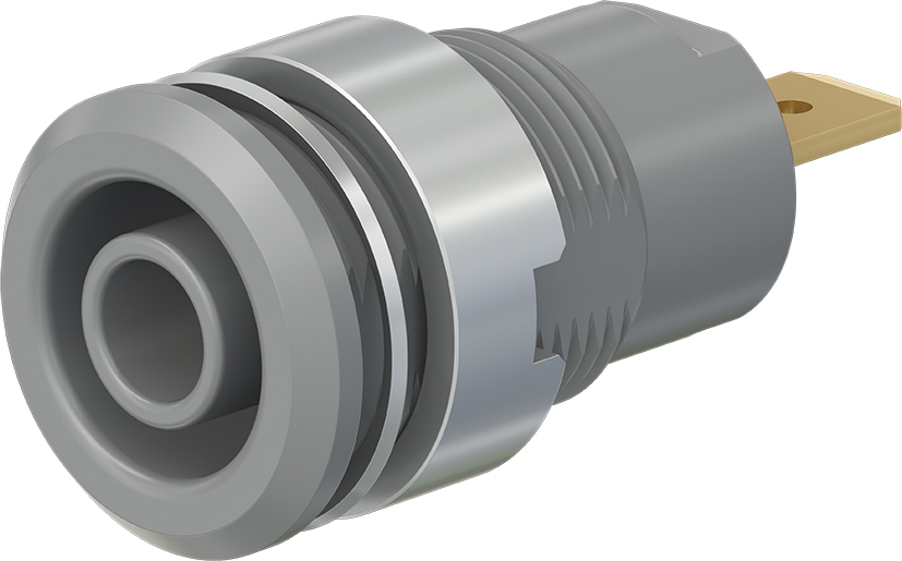 4 mm safety socket grey - SLB4-F grey