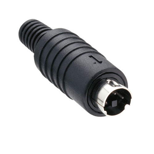 Mini-Din mannelijk, rechte, knikbeveiliging, soldeeraansluitingen