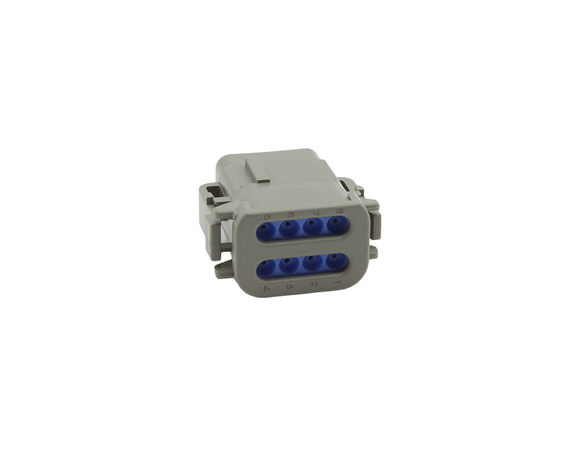 8 Contacts Female Miniature Rectangular Grey Connector - PEC