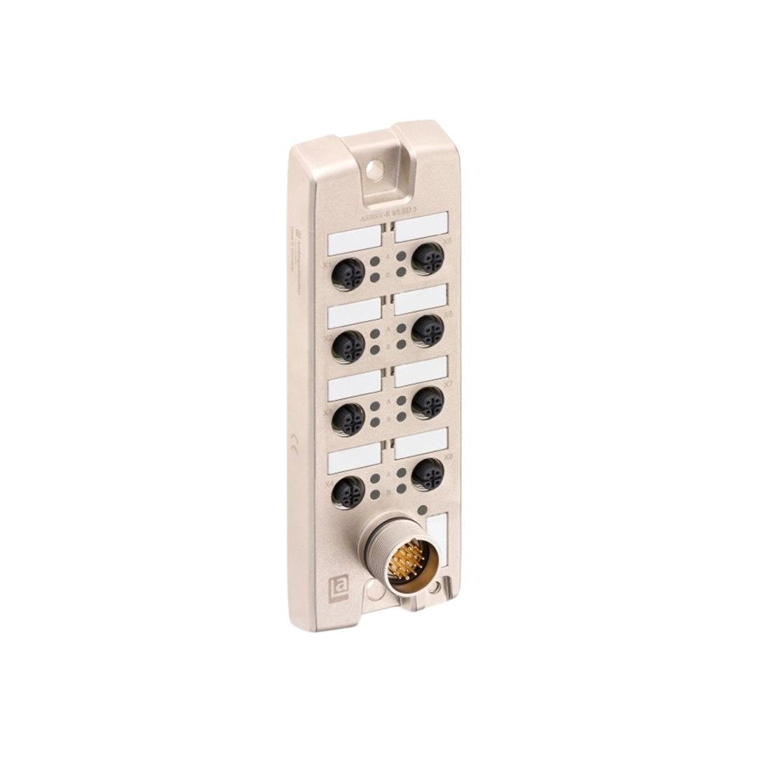 8 ports M12 Actuator  Sensor Distribution With LED Box with M23 Quick-Disconnect for control cable.png