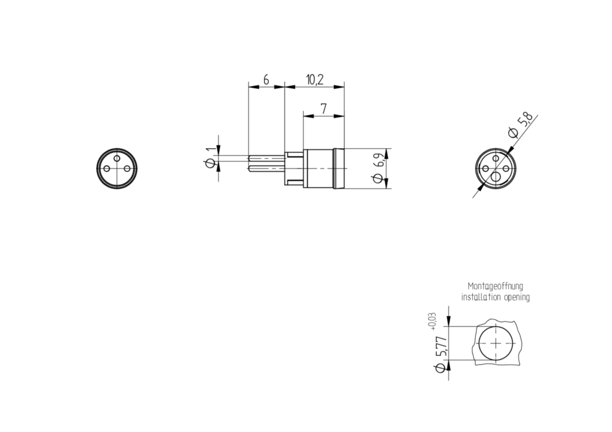 M8 Insert Sensor/Actuator Receptacle Connector