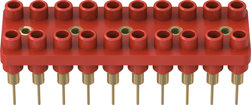 2 mm 20-pole socket strip red - BL2-12/20-0,65 red