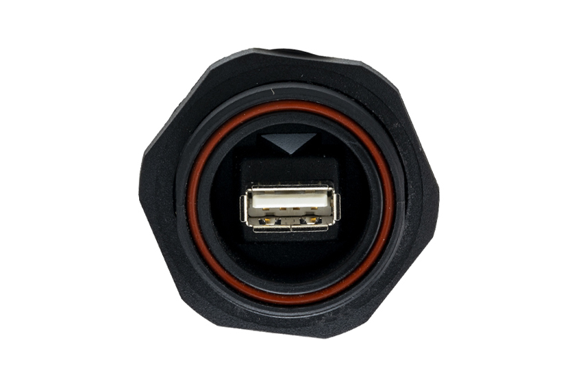 Rear Panel Mount USB 2.0 Connector PX0845 Series Sealed A Socket Front of Panel to PCB Mount Contacts