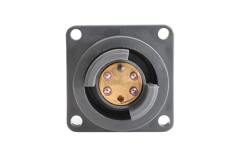 4 Channel Flange Mount Bulkhead Connector with Cable Retention