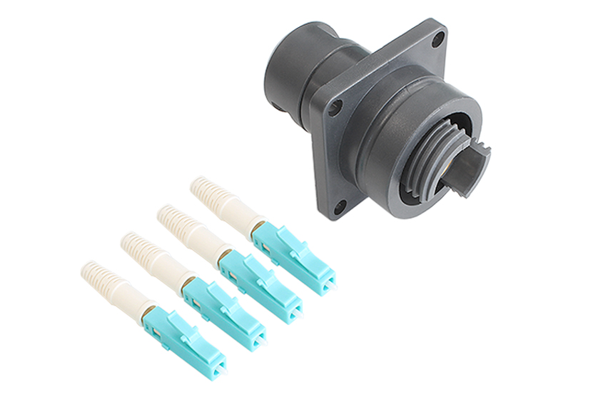 4 Channel Flange Mount to LC Connector Cable Assembly