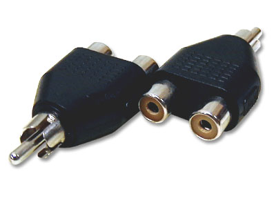Adapter RCA male - 2 x RCA female