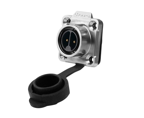 LP16 2-pins mannelijk 4 gaats Chassisdeel Metaal