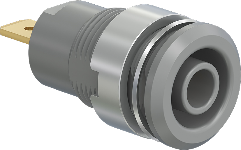 4 mm safety socket grey - SLB4-F grey