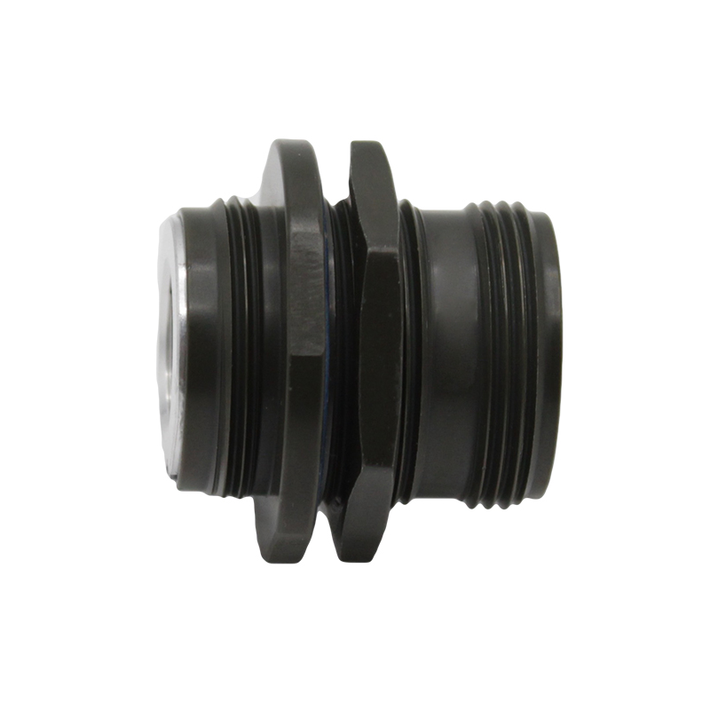 Black Anodised Aluminium Jam Nut Connector - Unshielded - Cat5e Female