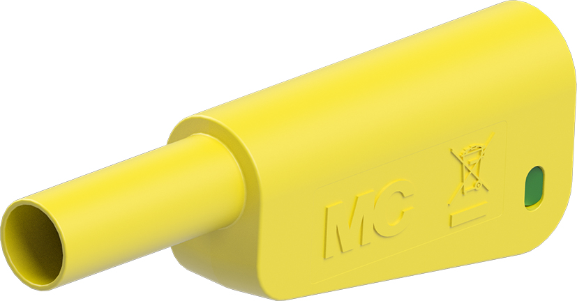 4 mm plug complete yellow-green - SLQ-4A-46 yellow-green