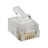 Modular plug, 6p6c (RJ12), with locking latch, piercing technology for Round cable