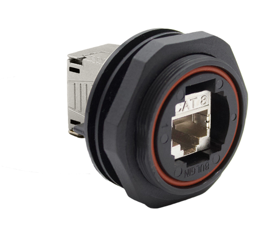 Rear Panel Mount Connector PX0856 Series Cat 8 Shielded Keystone Tooless IDC