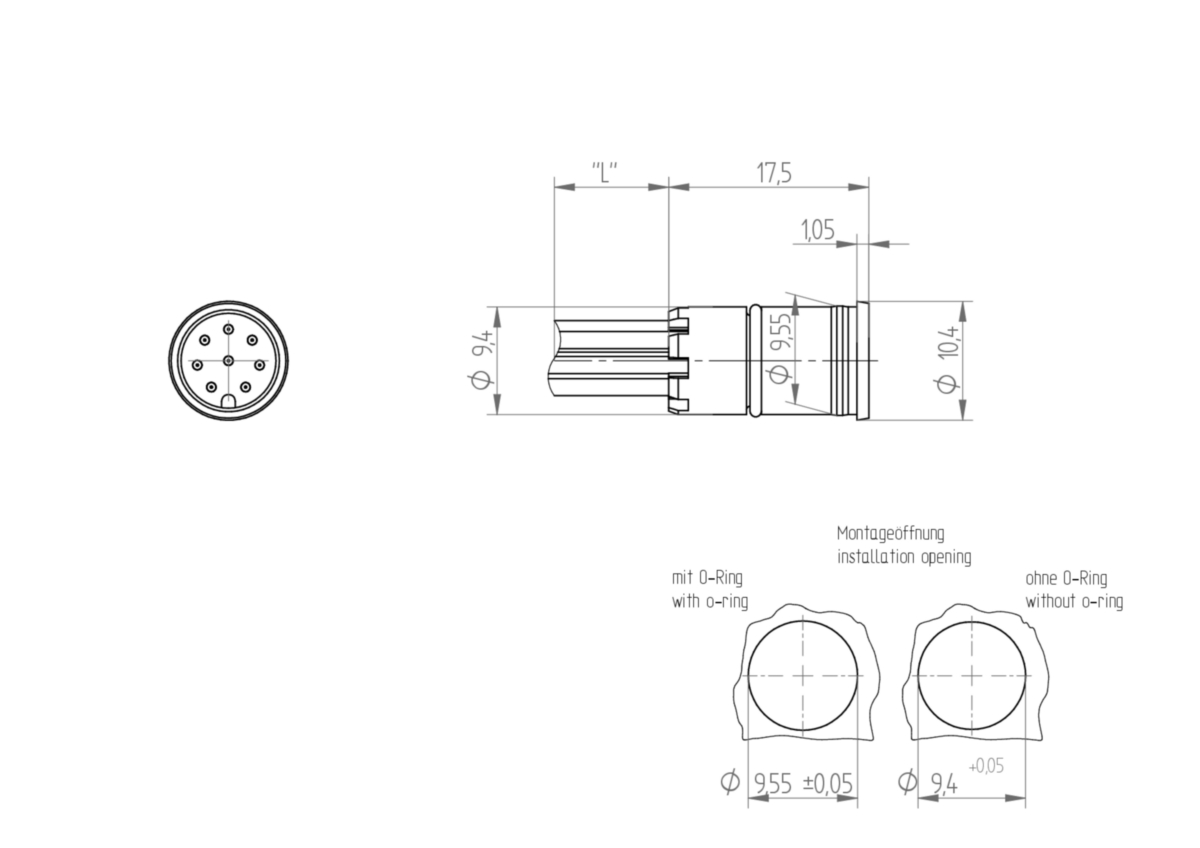 M12 Insert Sensor/Actuator Receptacle Connector