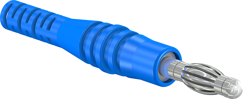 4 mm in-line plug blue - L-400 blue