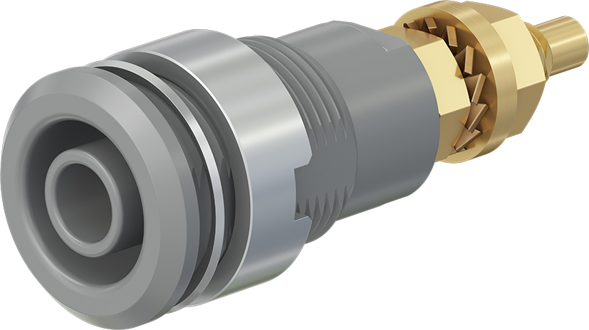 4 mm safety socket grey - SLB4-G grey