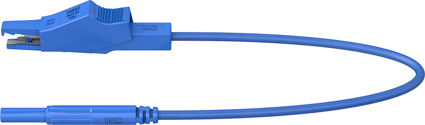 2 mm safety clip lead 100 cm blue - XALF blue