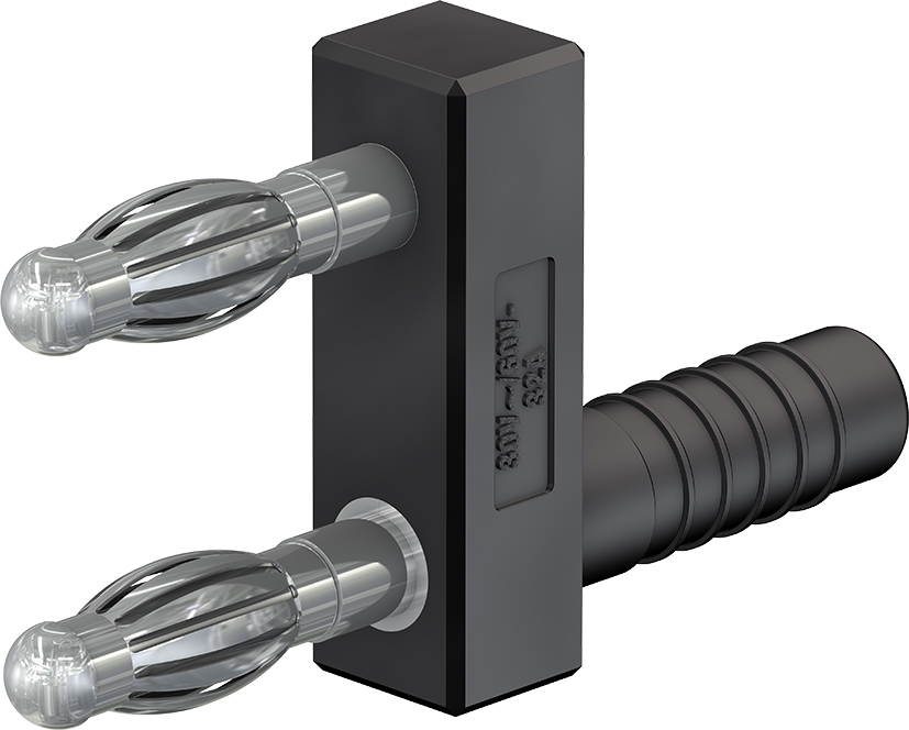 4 mm connecting plug black - KS4-14LA/N black