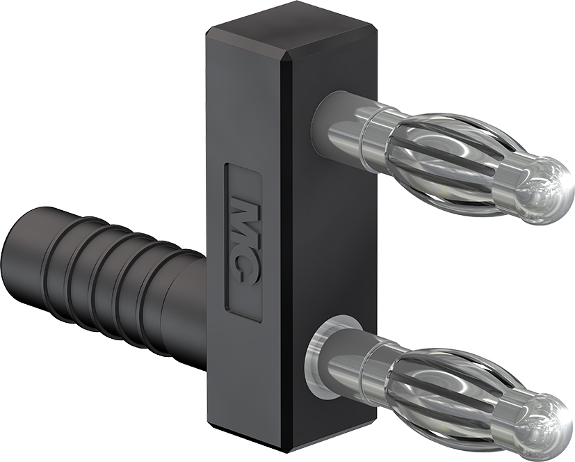 4 mm connecting plug black - KS4-14LA/N black
